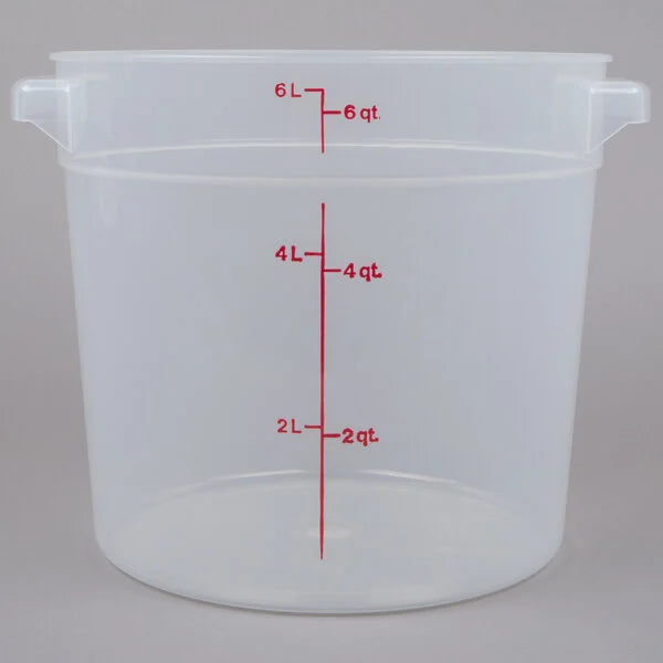 Cambro 12 Qt. Translucent Round Polypropylene Dough Mixing Bucket with Lid