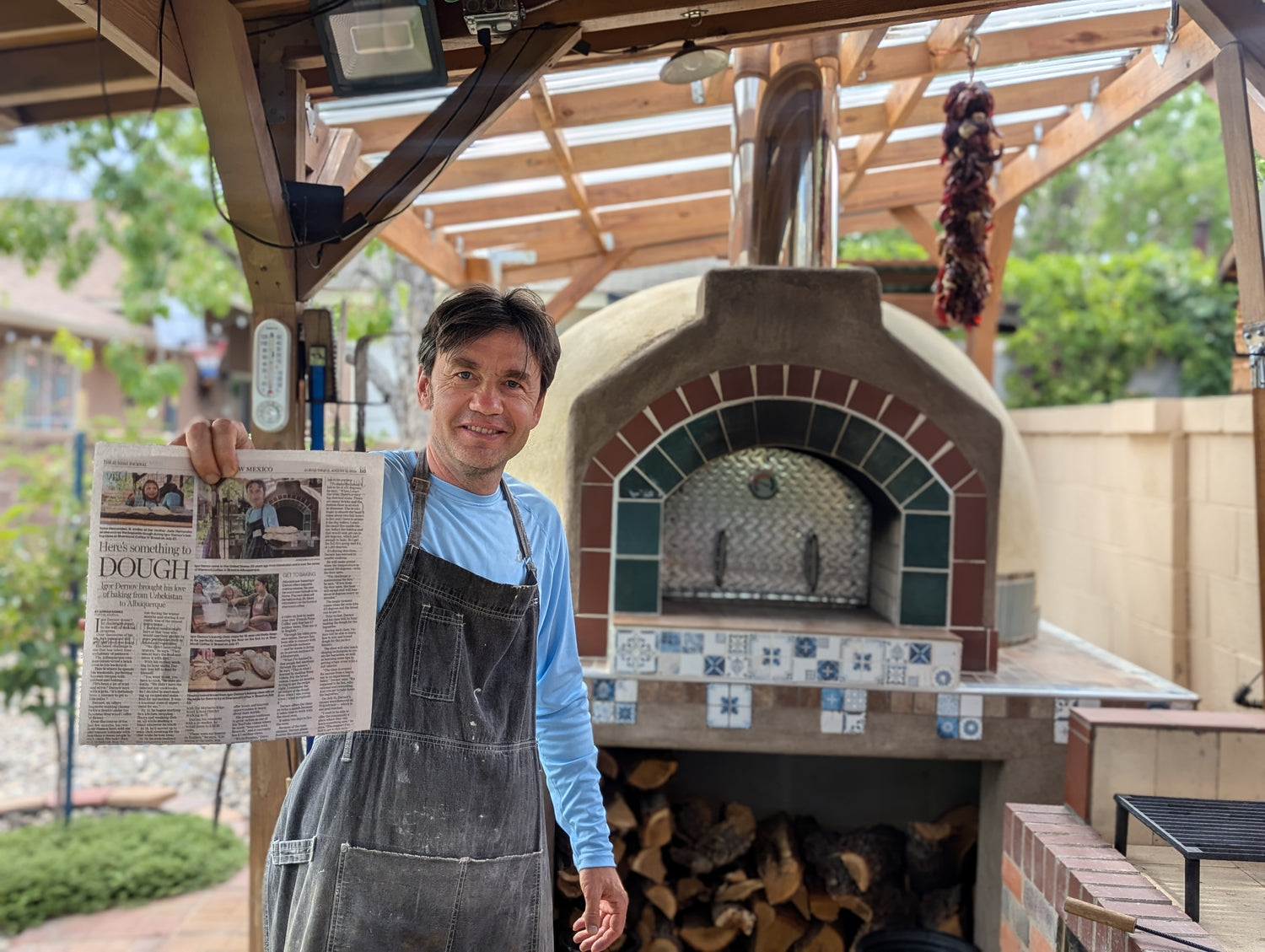 Igor Dernov, owner of Sherwood Coffee 'n' Bread, featured in the local newspaper in Albuquerque