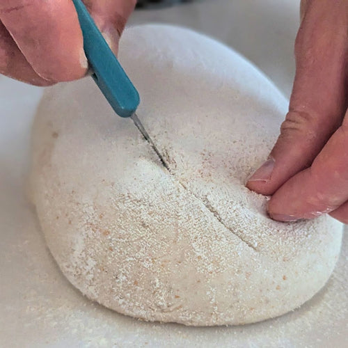 Scoring the Sourdough Bread