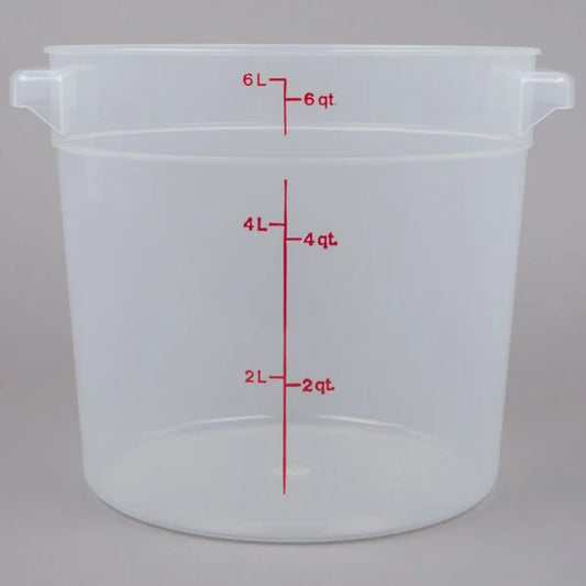 Cambro 12 Qt. Translucent Round Polypropylene Dough Mixing Bucket with Lid