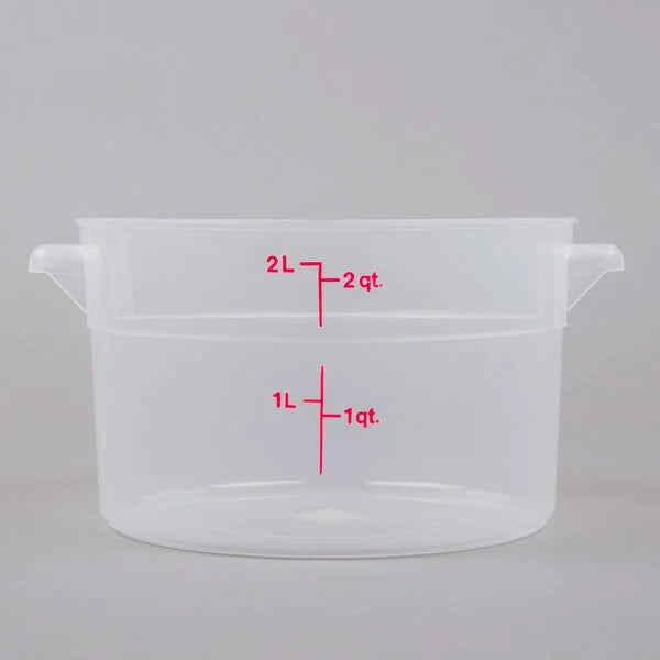 Cambro 12 Qt. Translucent Round Polypropylene Dough Mixing Bucket with Lid