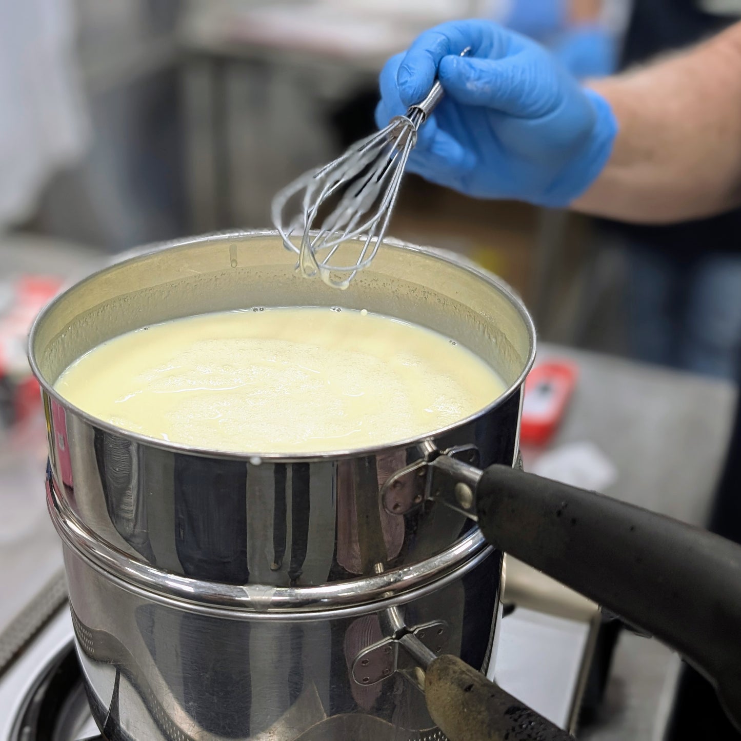 Making custard base for Ice Cream - Cooking Class Albuquerque