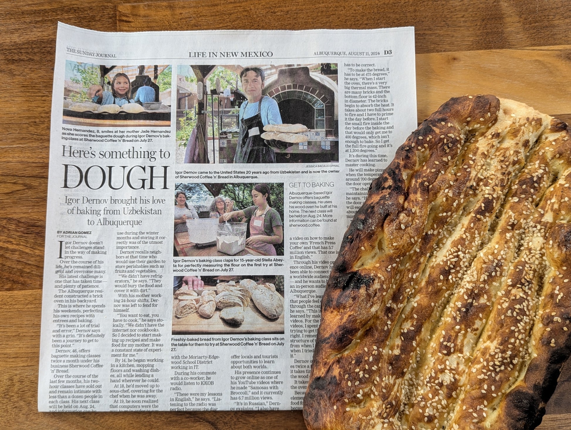  Barbari bread in Wood-Fired Pizza oven